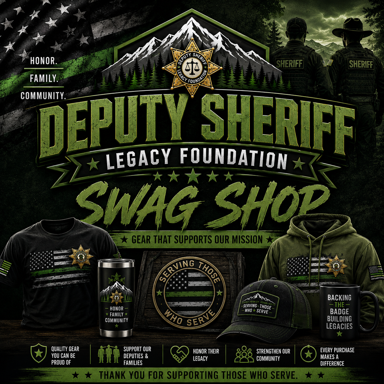 Deputy Sheriff Legacy Foundation Swag Shop promotional graphic